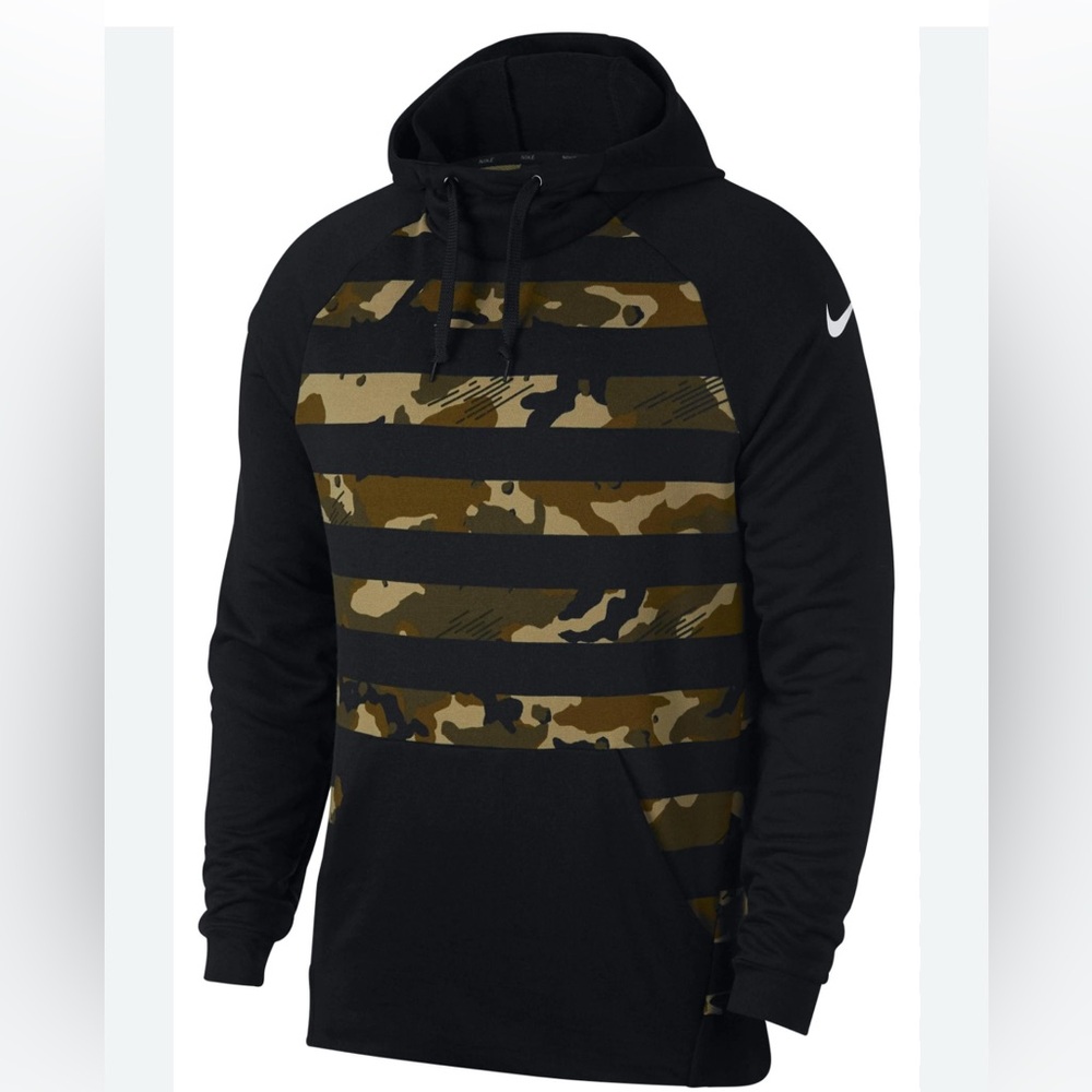 COPY - Nike Camo Dri-Fit Men’s Small Hoodie Sweatshirt! Black, green, tan.